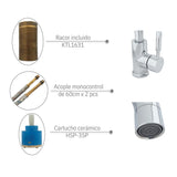 Grifo Monocontrol Base Circular Cuello Ganso