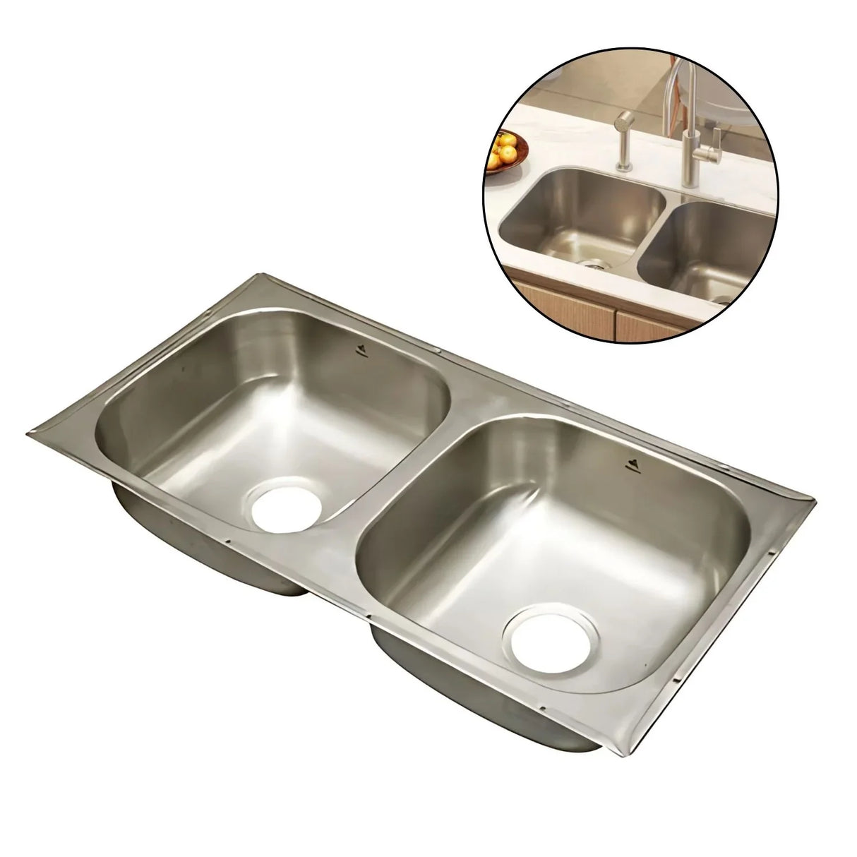 Lavaplatos Doble Acero Inoxidable SubMontar 82 x 43 cm
