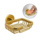 Jabonera Tipo Canasta en Aluminio de Alta Calidad - Acabado Dorado