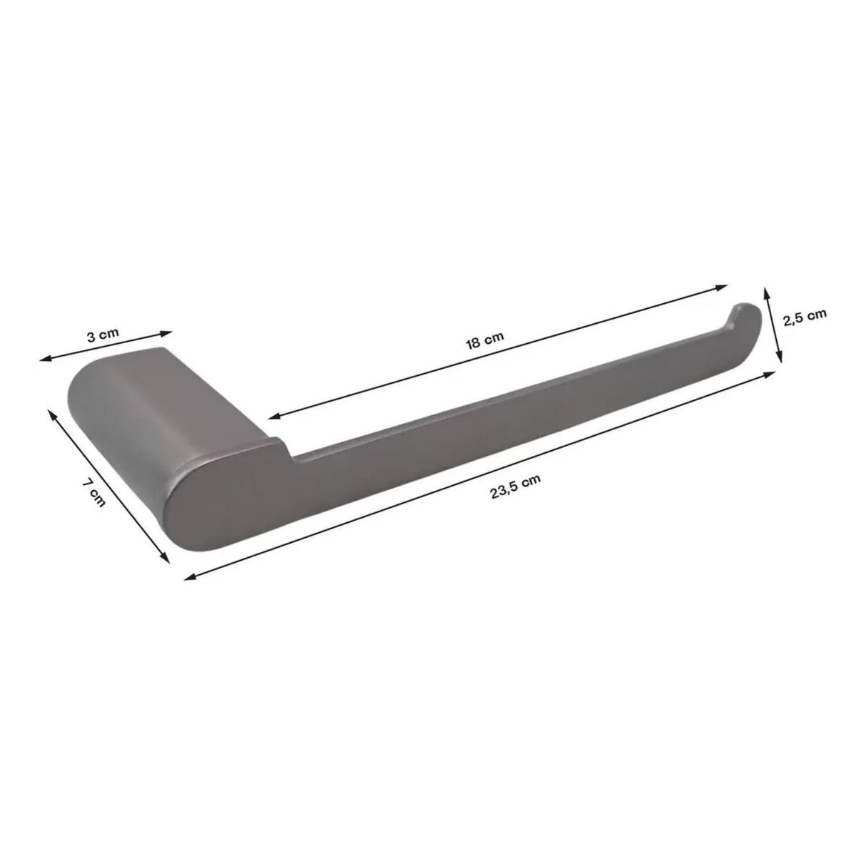 Toallero de Mano Kassel Gris Cobalto en Zamak 23,5 cm para Baño