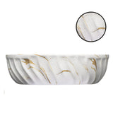 Lavamanos Ceramica Sobreponer Texturizado Blanco Dorado