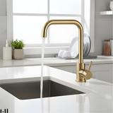 Grifo Monocontrol Para Cocina Dorado Cepillado