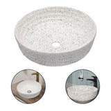 Lavamanos Draco Redondo en Granito Blanco para Sobreponer 42 cm