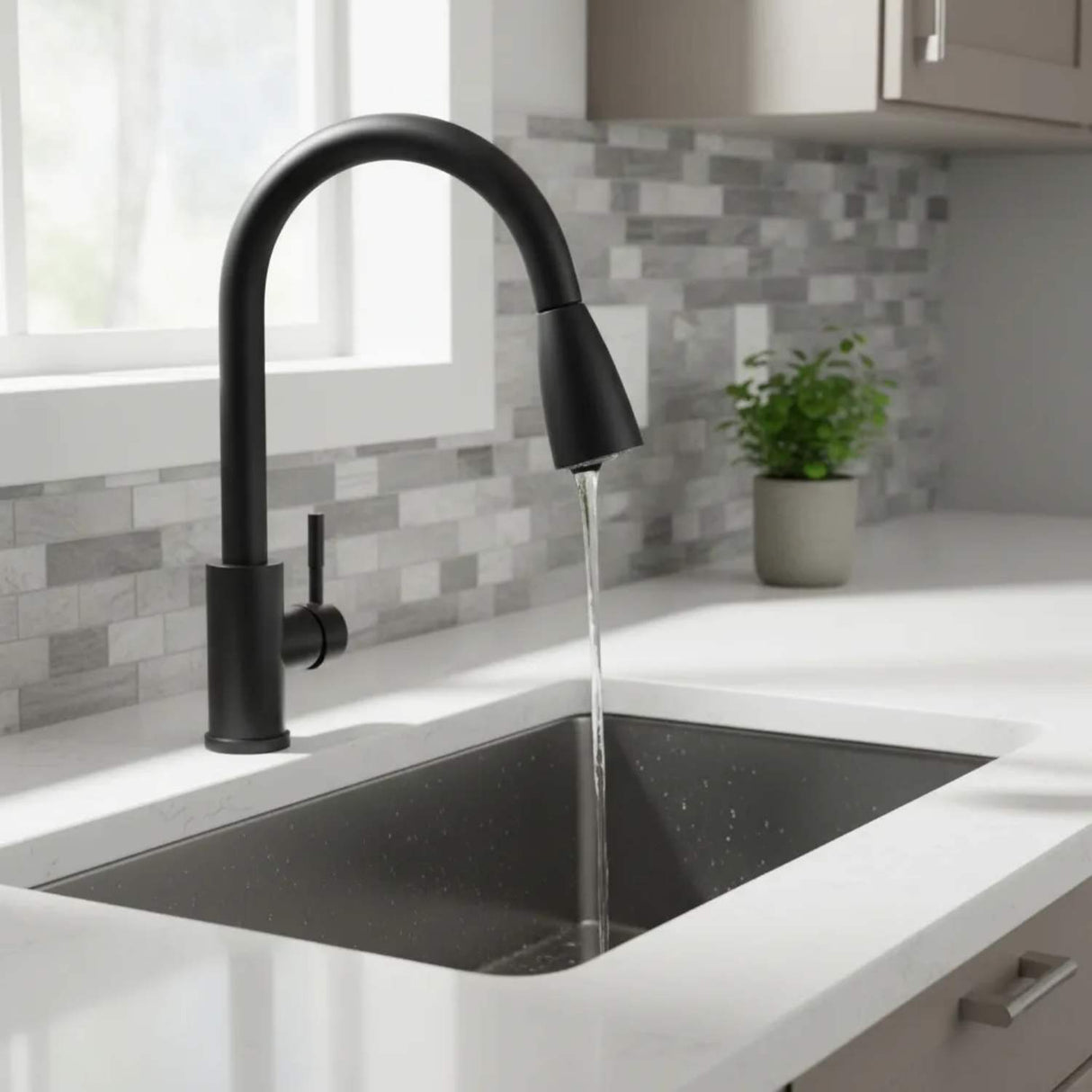 Grifería Monocontrol Lavaplatos Extensible Negro