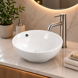 Lavamanos Sobreponer Porcelana Redondo Blanco 38.5*15.5 cm