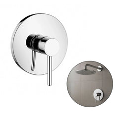 Griferia Ducha Monocontrol Redonda Cromo Brillante Lujo