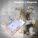 LAVAMANOS INTEGRADO EN PORCELANA BEIGE 60*47CM