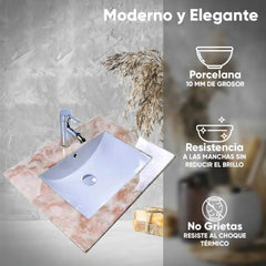 LAVAMANOS INTEGRADO EN PORCELANA BEIGE 60*47CM