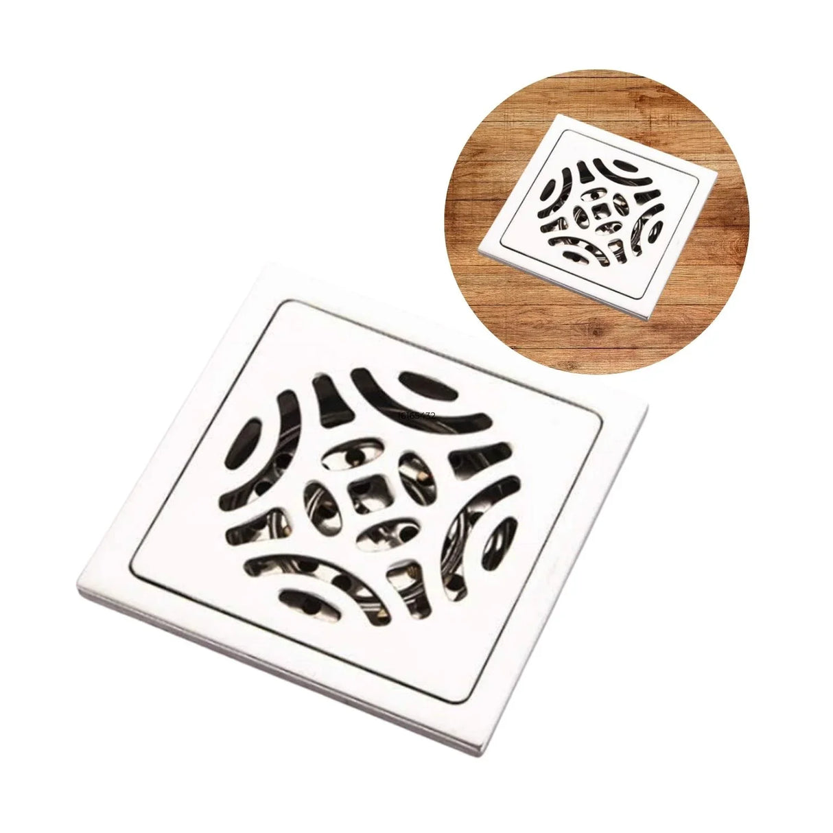 Rejilla Sifón Cuadrada de Lujo - 10x10 cm - Sistema Anti-Retorno y Diseño Elegante