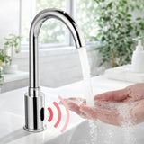 Grifería Sensor Lavamanos Cuello Alto Infrarrojo Hibrida Cro