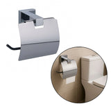 Porta Rollo de Papel Higiénico para Baño - Línea Quadra 100% Metálico de Lujo - Cromo Brillante
