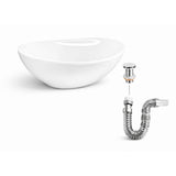 Kit Lavamanos Sobreponer Canoa Blanco + Push + Sifón Flexible Cromado