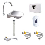 Kit Griferia Lavamanos 38x36 con Dispensadores y Válvula de pedal