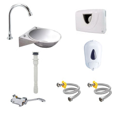 Kit Griferia Lavamanos 38x36 con Dispensadores y Válvula de pedal