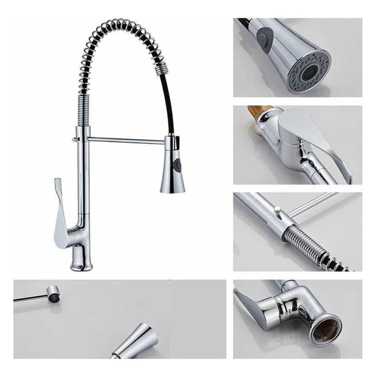 Griferia Lavaplatos Industrial Monocontrol Cromada Flexible