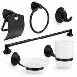 clean Juego De Accesorios Para Baño Negro 6 Piezas