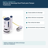 Materiales y construcción verificados del válvula de descarga dual flush para tanque tradicional