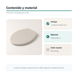 Contenido, material de polipropileno y color Bone Beige del asiento sanitario Eco
