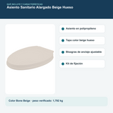 Contenido y características del asiento sanitario alargado beige hueso