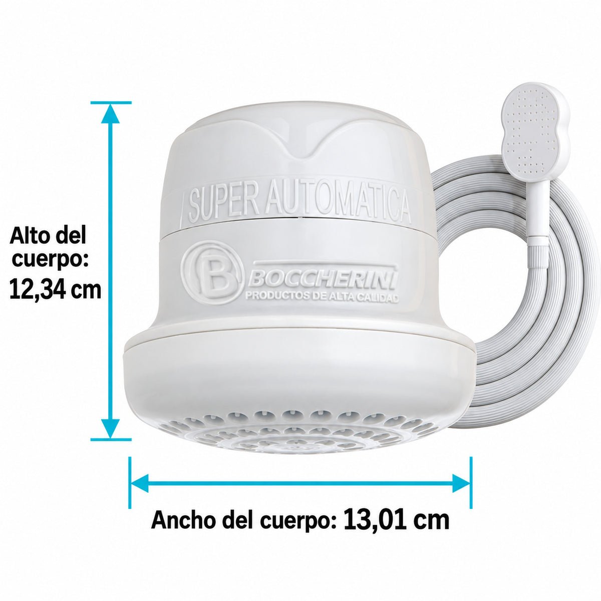 Ducha Gold Superautomática Blanca 220 V con Miniducha — medidas