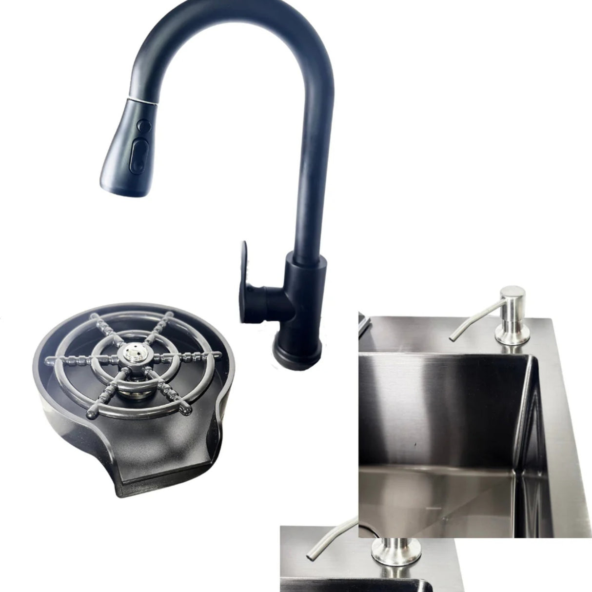 Lavaplatos Negro Premium 50x45 Acero Inoxidale 304
