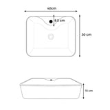 Kit Lavamanos Sobreponer Rectangular Blanco 40x30 cm + Grifería Baja Negra + Sifón Push Negro – Baño Moderno Completo