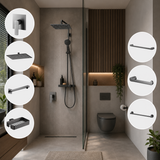Combo Ducha y Accesorios Kassel Gris Níquel x7 Piezas