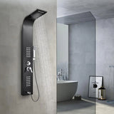 Torre Ducha Negra con Hidromasaje y Teleducha | Panel Multifunción para Baño Moderno