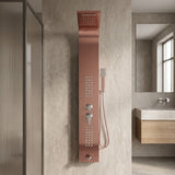 Torre de Ducha Oro Rosa | Panel de Ducha Multifunción de Lujo para Baño Moderno