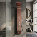 Torre de Ducha Oro Rosa | Panel de Ducha Multifunción de Lujo para Baño Moderno