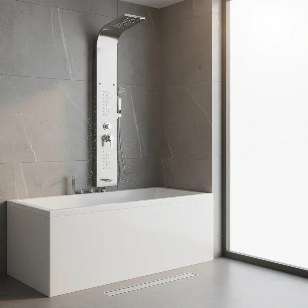 Torre Ducha Satinada Hidromasaje con Teleducha