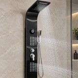 ambient Torre De Ducha Negra Con Bluetooth Y Teleducha