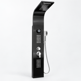 clean Torre De Ducha Negra Con Bluetooth Y Teleducha
