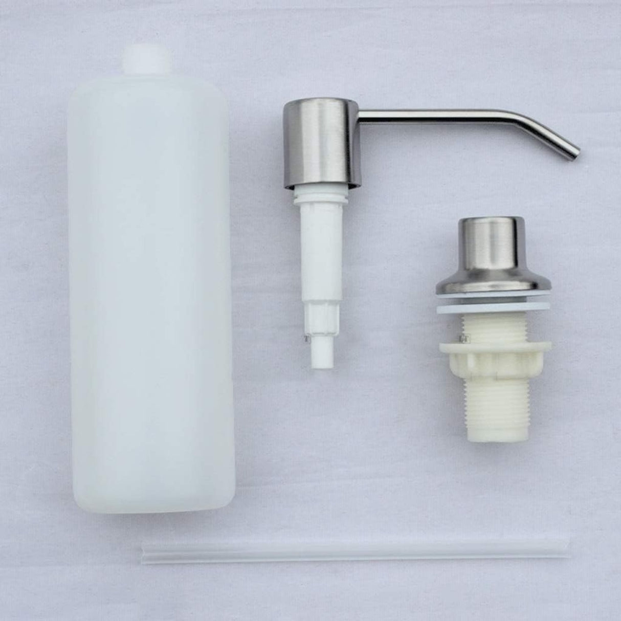 Kit Griferia Lavaplatos Extraible Acero -dispensador Jabón