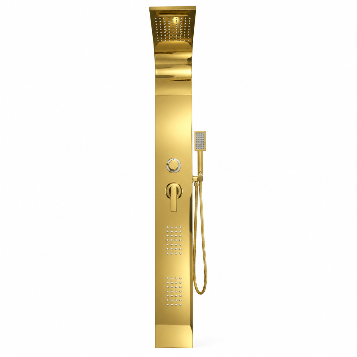 Torre De Ducha Oro Brillante Con Bluetooth - 02 fondo-blanco