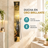 Torre De Ducha Oro Brillante Con Bluetooth - 03 detalle