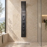 Torre De Ducha Negra Mate Con Bluetooth - 04 ambientacion