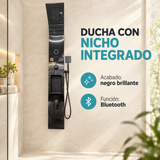 Torre De Ducha Negra Brillante Con Bluetooth Y Nicho - 03 detalle