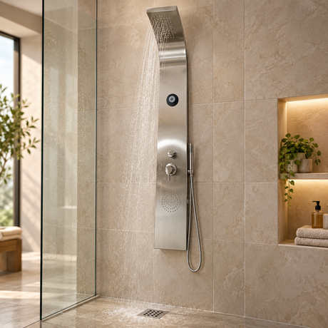 Torre De Ducha Satinada Con Bluetooth