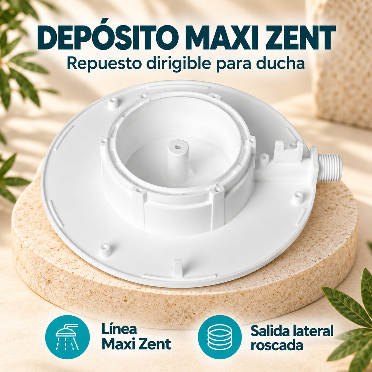 Depósito dirigible para ducha Maxi Zent · 03 caracteristicas