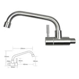 Llave Lavaplatos Pared Agua Fría Acero Inox 304