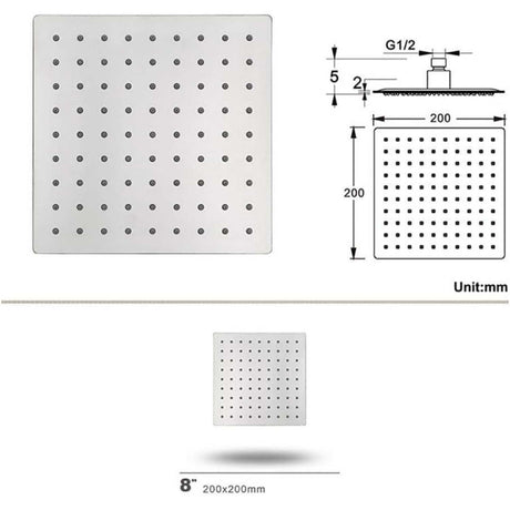 Combo Ducha Cromada Monocontrol + Regadera 20 × 20 cm + Brazo 40 cm + Teleducha