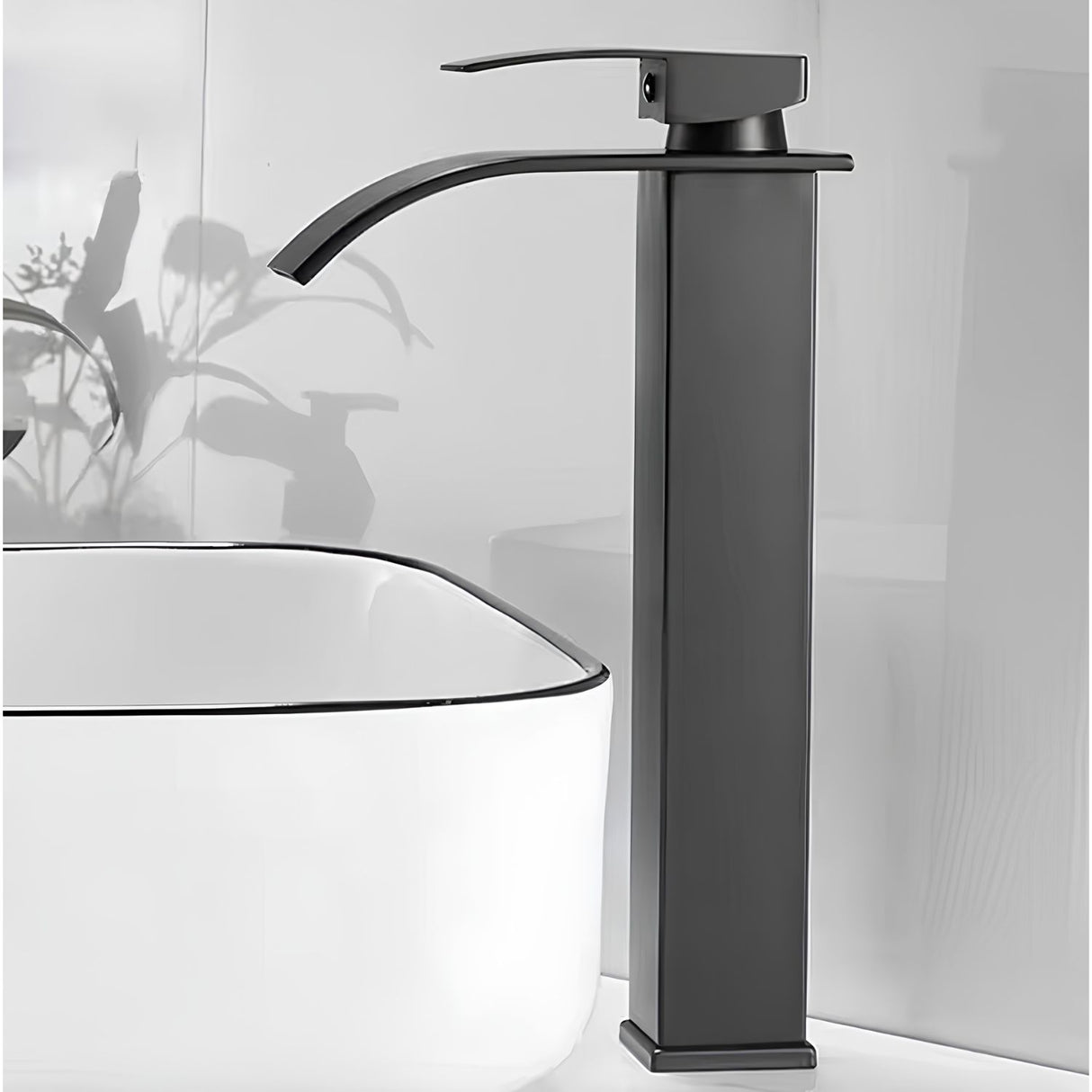 Grifería Lavamanos Alta Milan Negro 30 cm de alto