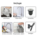 Set Lavaplatos Doble Lujo en Acero Inoxidable 304 - 75x45 cm