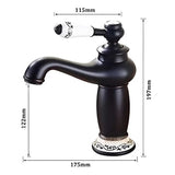 Grifería Lavamanos Bajo Negro Blanco Monocontrol Vintage para Baño