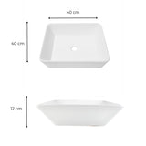 Lavamanos Porcelana Blanco Cuadrado De 39x39x15 Tipo Vessel