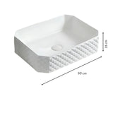 Lavamanos Ceramico Blanco Texturizado Moderno Rectangular