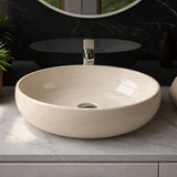 Lavamanos Sobreponer Ovalado Beige en Porcelana 42 x 30 x 15.5 cm