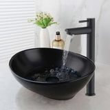 Kit Lavamanos Negro Canoa Sobreponer Grifería Desagüe