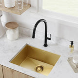 Lavaplatos Empotrado Acero Inoxidable Dorado Mate Una Cubeta 60x45